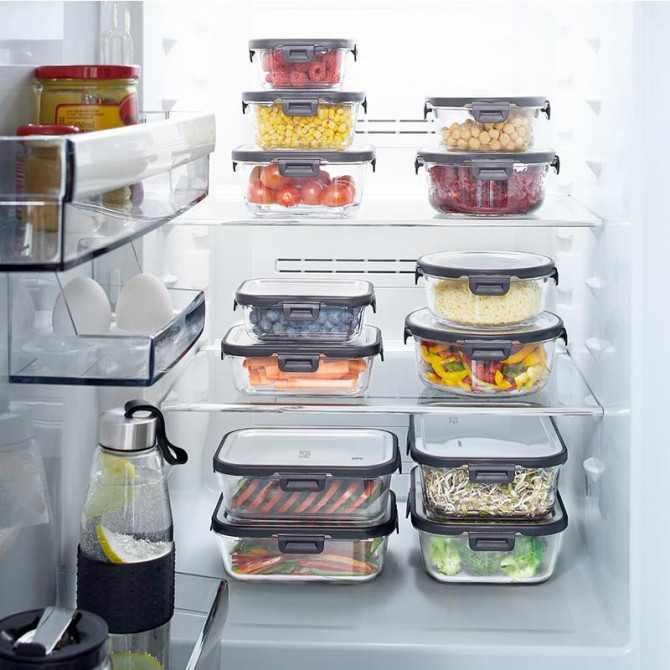 Etna Frigoverre Glass Food Container - 9.7x5cm Rectangle With Lid